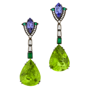 White gold 18k - Tanzanite - Green Gold - Emerald - Diamond.  One-of-a-kind
