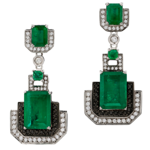 White gold 18k - Emerald - Diamond.  One-of-a-kind
