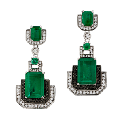White gold 18k - Emerald - Diamond.  One-of-a-kind