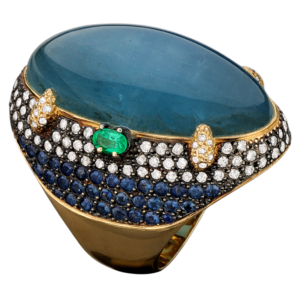 Yellow gold 18k - ... - Emerald - Saphire - Diamond