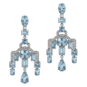 White gold 18k - Aquamarine - Diamond.  One-of-a-kind