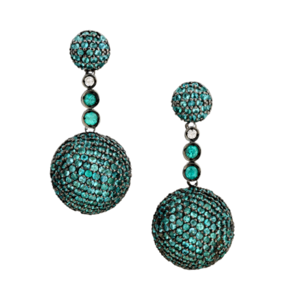 18k White gold - Paraíba Turmaline and Diamond earring.
