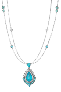 18k White gold - Paraíba Turmaline and Diamond earring.