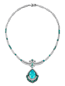 18k White gold - Paraíba Turmaline and Diamond earring.